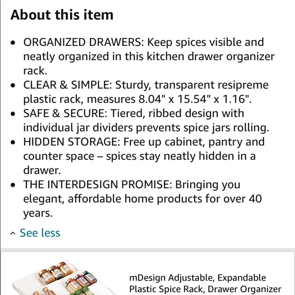 Spice Rack Drawer Organizer NWT - Picture 6 of 6